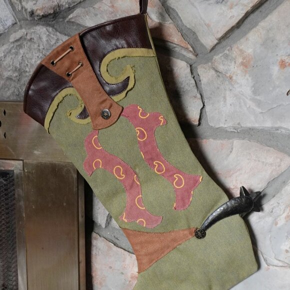 Western Boot Christmas Stocking, Horse Lover Gift,